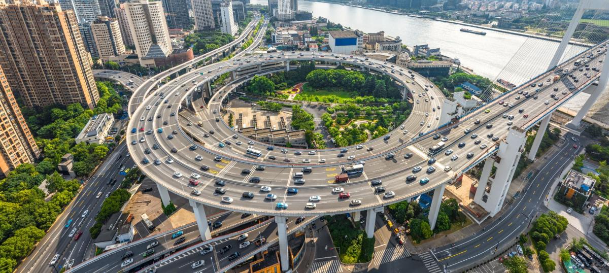 Une zone de circulation à Shanghai