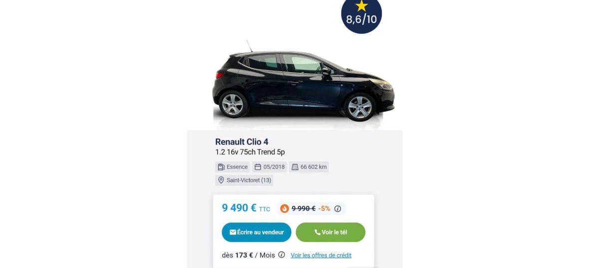 Score émotionnel voiture d'occasion