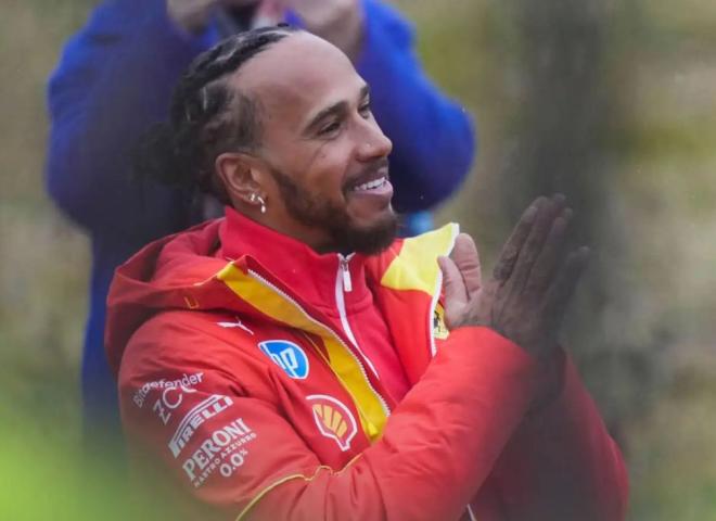 Lewis Hamilton après son essai avec Ferrari