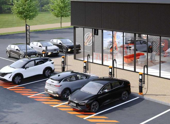 Une station de recharge Fast Charge Mobilize