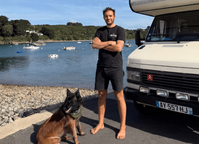 baptiste et sa chienne malinoise