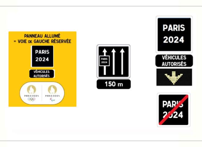 Panneau JO 2024. Application en signalisation dynamique  - Capture Site Officiel Interieur.gouv.fr
