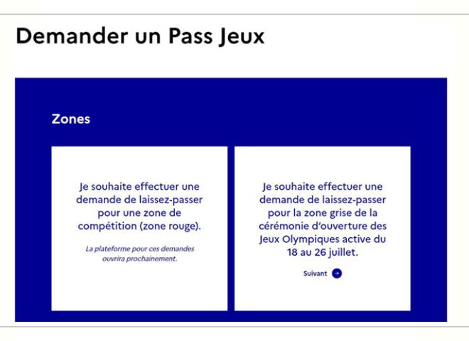 Pass JO : demande en ligne - Capture Site Officiel pass-jeux.gouv.fr