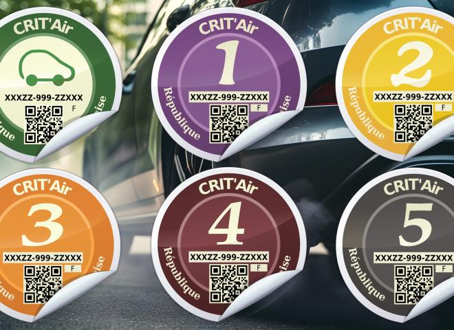 Les différentes vignettes Crit'Air 