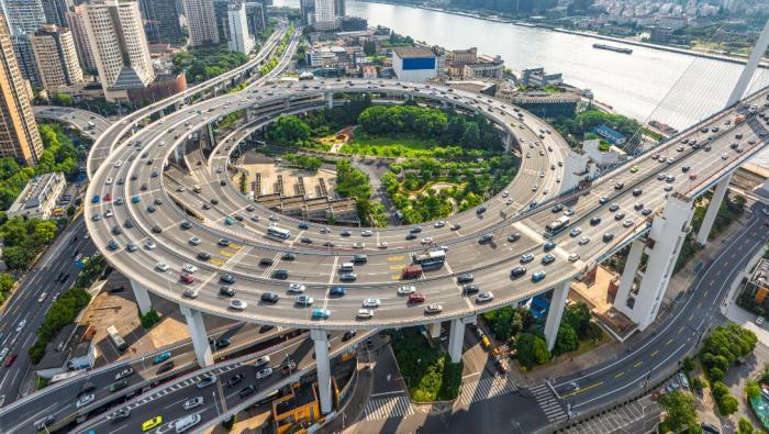 Une zone de circulation à Shanghai