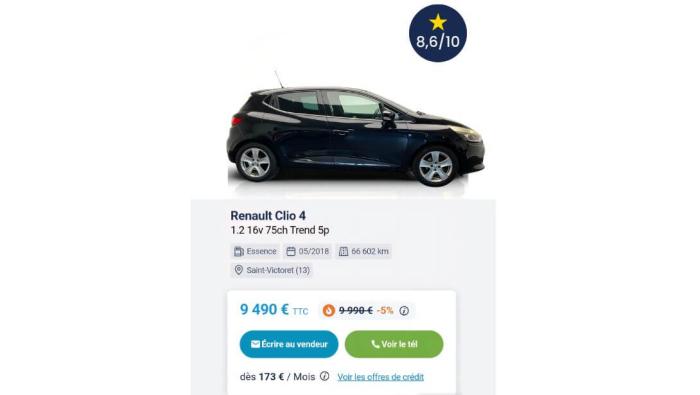 Score émotionnel voiture d'occasion