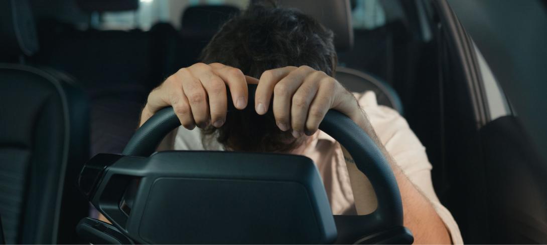 Un conducteur à bout