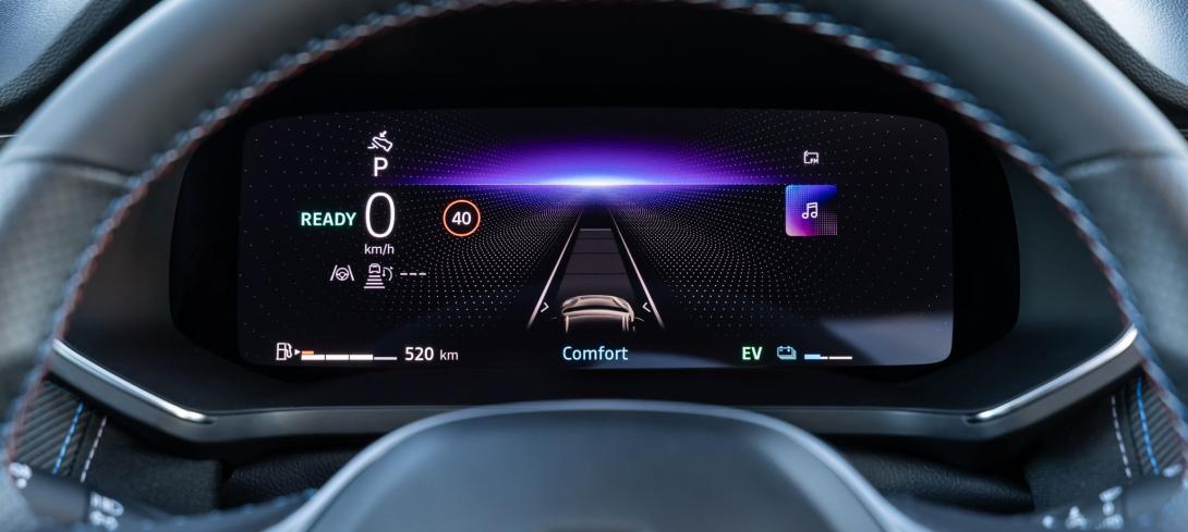 Tableau de bord avec la consommation du Renault Capturr